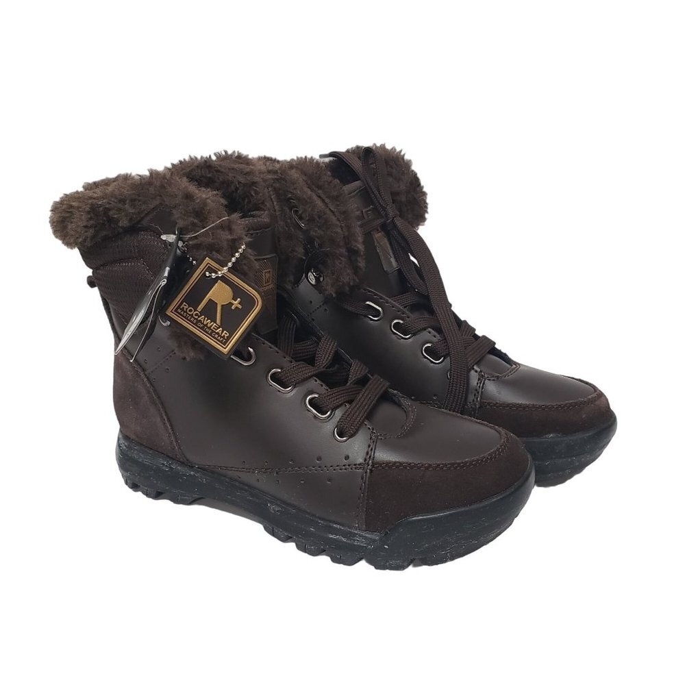 Rocawear Faux Fur ROC Climber Boot in Dark Brown - Size 5